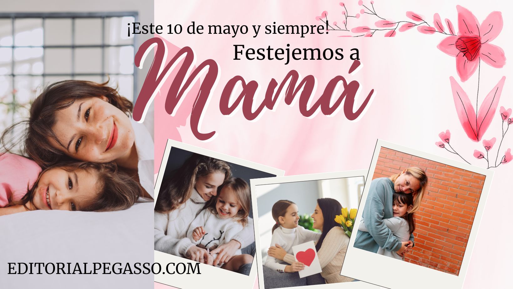 Portada Facebook Día de las madres Rosa